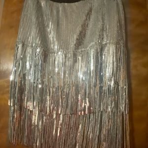Silver sequin skirt